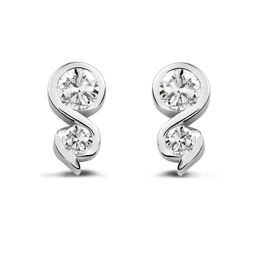 2.50 Ct Sparkling Runden Cut Natürliche Diamants Women Studs Earrings White Gold