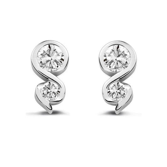 2.50 Ct Sparkling Runden Cut Natürliche Diamants Women Studs Earrings White Gold