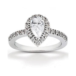 2.50 Karat Royal Verlobungsring Halo Birnen Natürliche Diamant