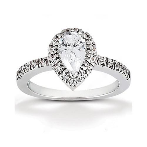 2.50 Karat Royal Verlobungsring Halo Birnen Natürliche Diamant