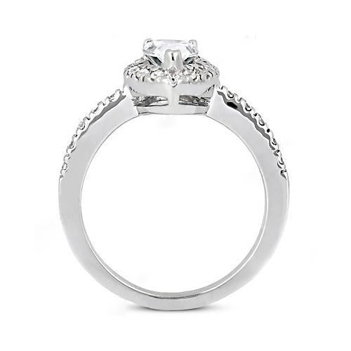 2.50 Karat Royal Verlobungsring Halo Birnen Natürliche Diamant