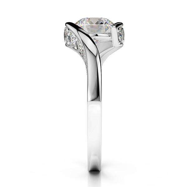 2.75 Karat Funkelnder Runder Natürliche Diamant-Hochzeits-Solitär-Ring Weiß 14K