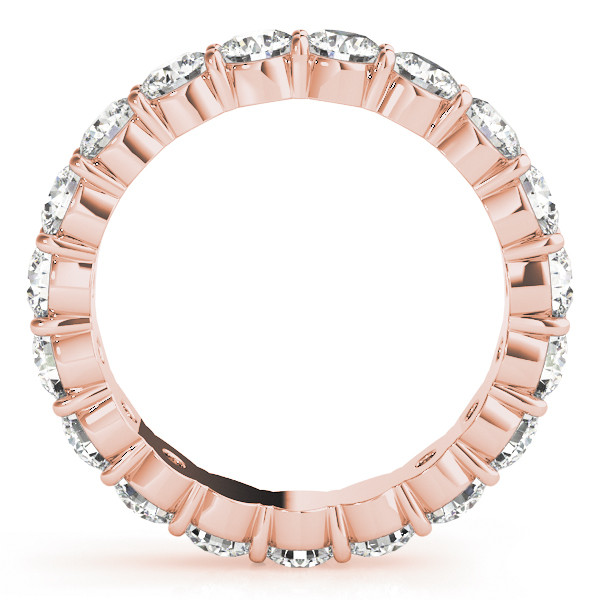 Diamant Rund-Brillant Eternity Band in 14K Roségold – Frontansicht