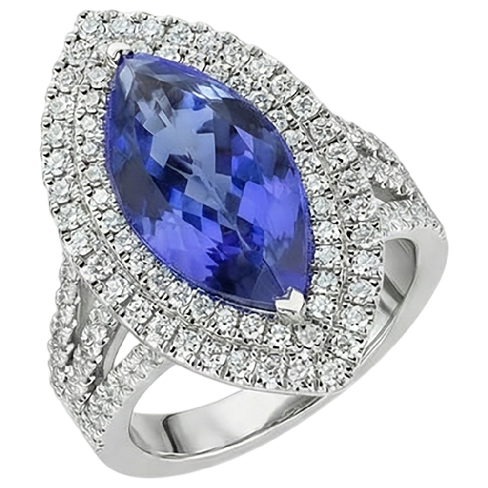 echter marquise tansanit 21.25Karat ring Detailansicht