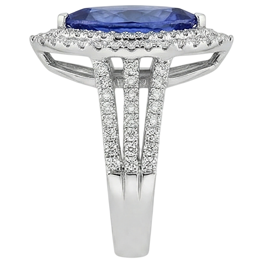 echter marquise tansanit 21.25Karat ring auf Weiß