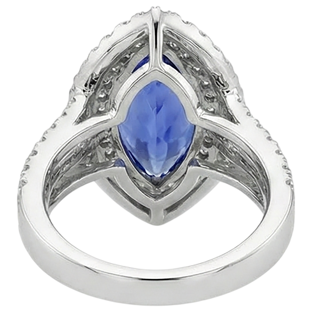 echter marquise tansanit 21.25Karat ring mit Diamantbesatz