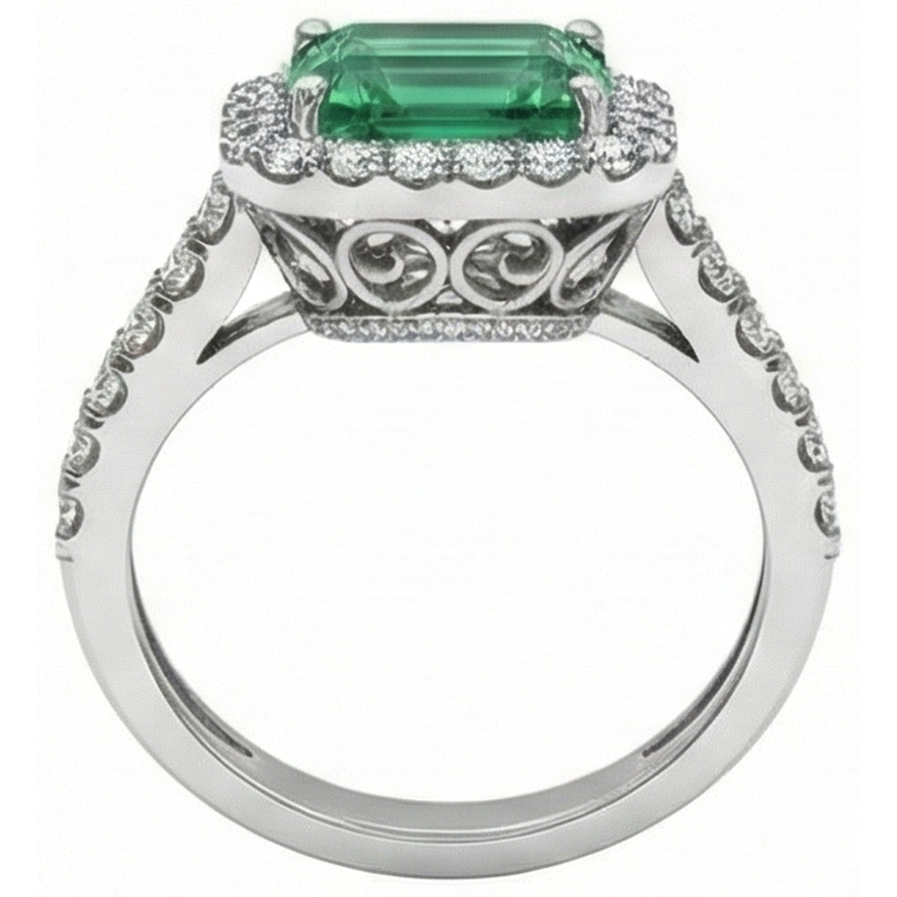 echter round diamant 22.00Karat ring Profilansicht