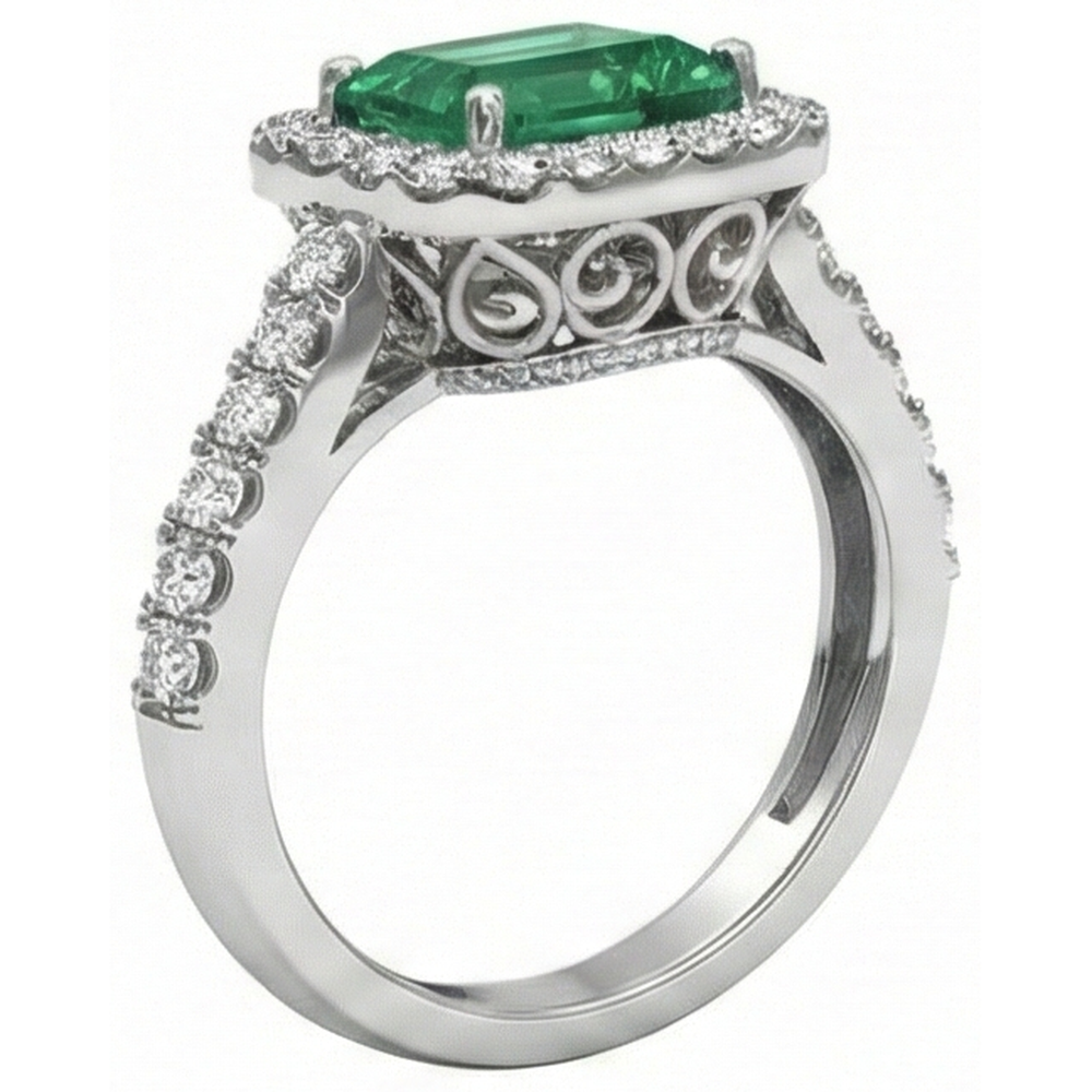 echter round diamant 22.00Karat ring auf Weiß