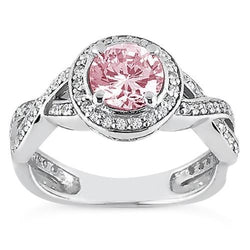 VVS Pink Saphir Designer-Schmuck 2,51 Karat – 14 Karat Weißgold