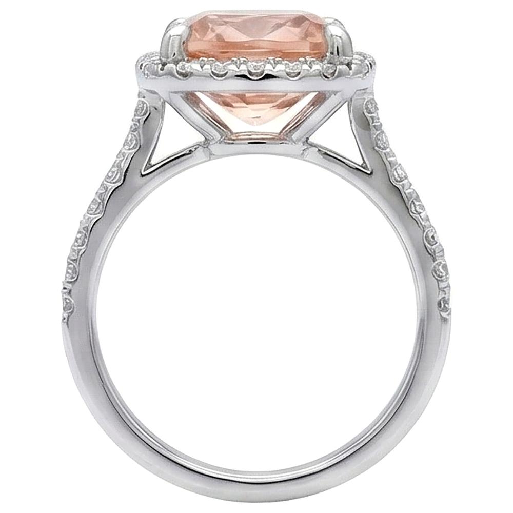 echter round morganit 25.25Karat ring Profilansicht