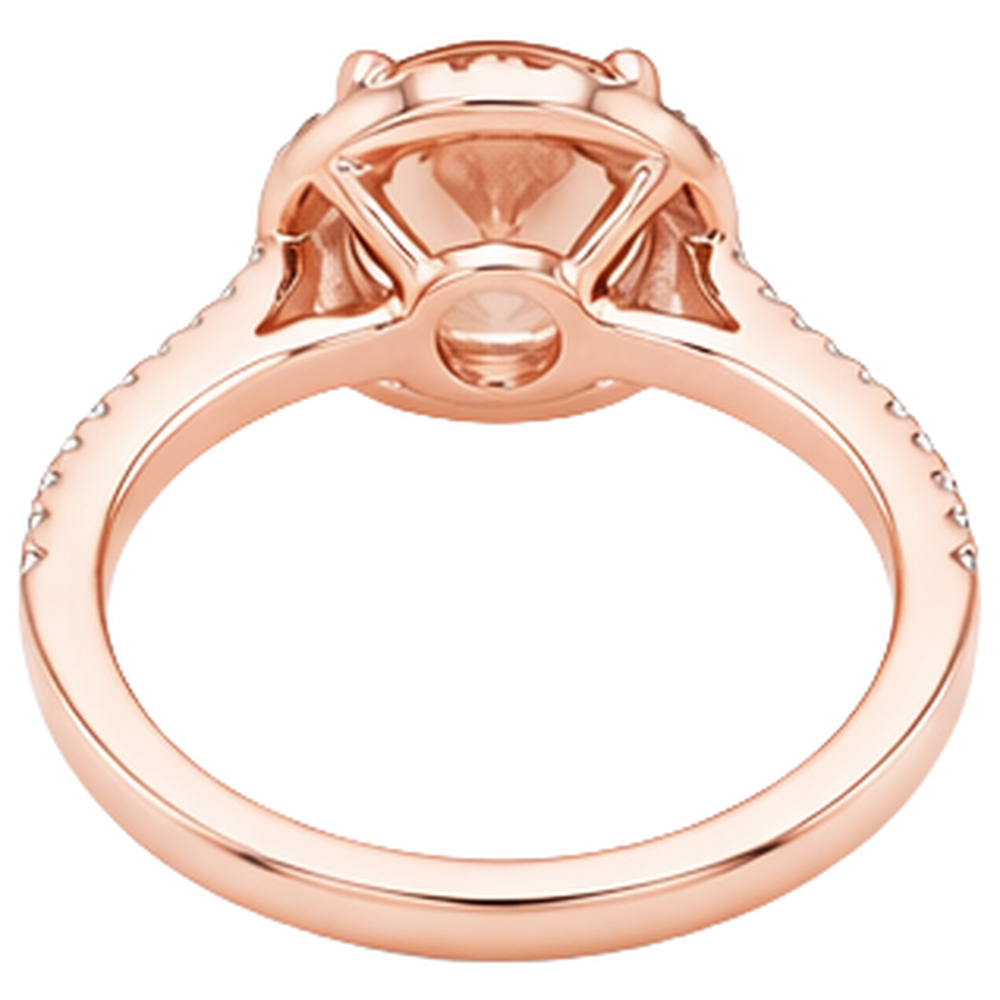 26,50 Kt Ovaler Morganit Und Diamanten Ring Roségold 14K