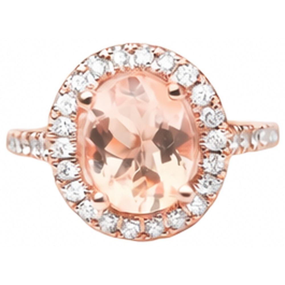 echter oval morganit 27.50Karat ring Seitenansicht