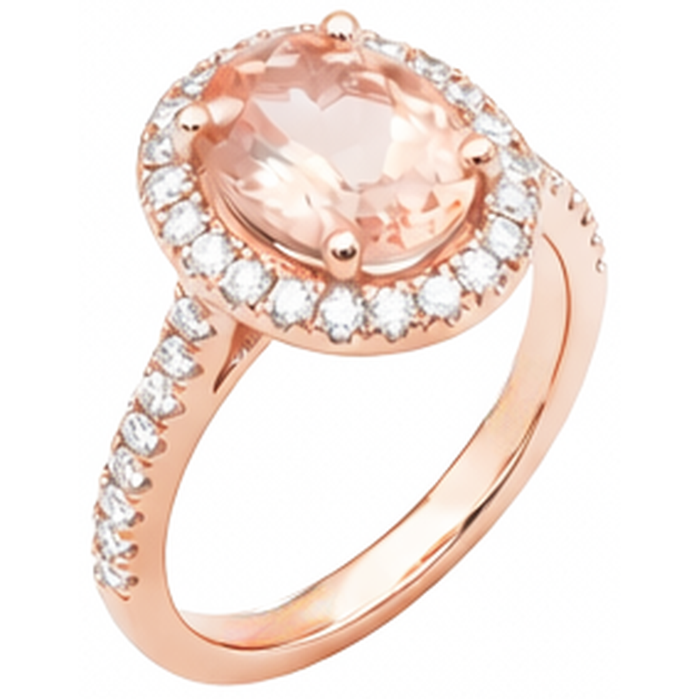 echter oval morganit 27.50Karat ring Detailansicht