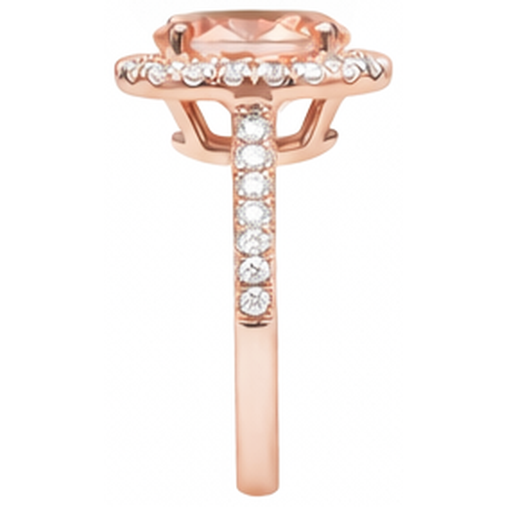 echter oval morganit 27.50Karat ring Profilansicht