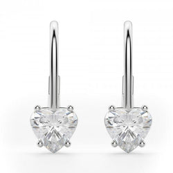 2 Carats Prong Set Heart Cut Echt Diamant Women Earring Gold Jewelry