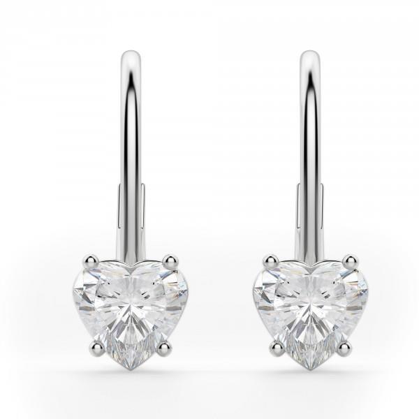 2 Carats Prong Set Heart Cut Echt Diamant Women Earring Gold Jewelry