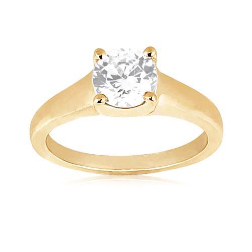 2 Ct. Runder Echt Diamant-Solitärring Gelbgold Neu