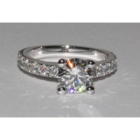 2 Ct. Wunderschöner Funkelnder Echt Diamantring Mit Akzenten Schmuck Neu