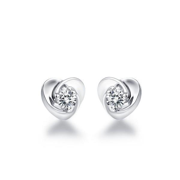 2 Ct Runden Natürliche Diamants Heart Shape Women Stud Earrings White Gold