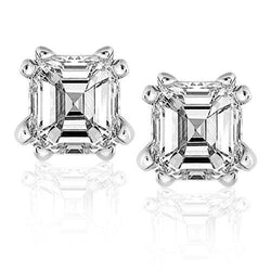 2 Karat Asscher Cut Echt Diamant Ohrstecker Weißgold Edelschmuck