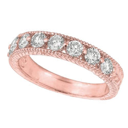 2 Karat Echt Diamant Rose Gold 14K Halbe Ewigkeit Band Schmuck