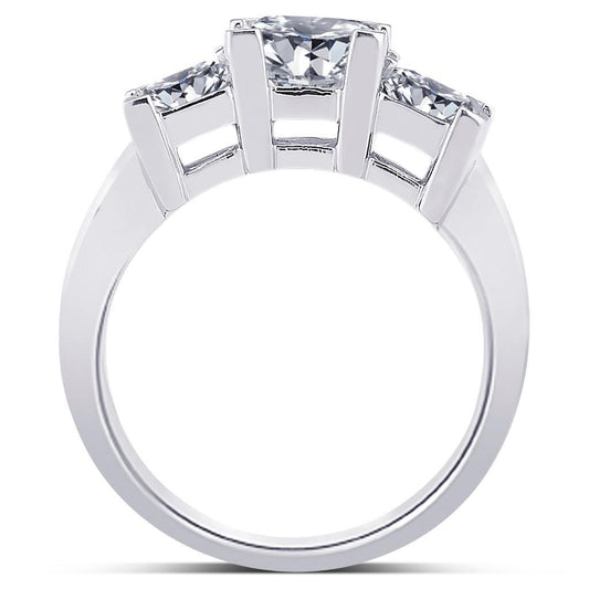 2 Karat Echt Diamanten Drei Steine Hochzeitstag Ring Princess Cut