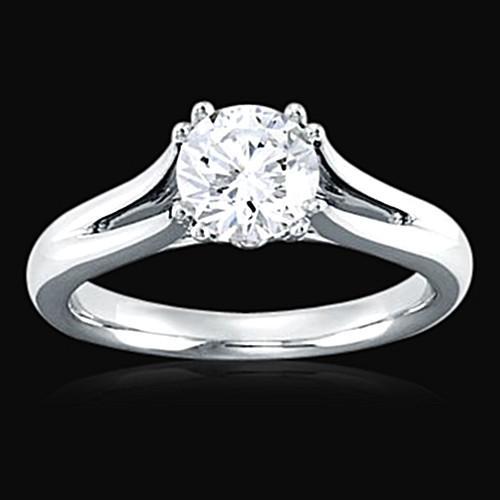 2 Karat Natürliche Diamant Solitärring Split Shank Damenschmuck