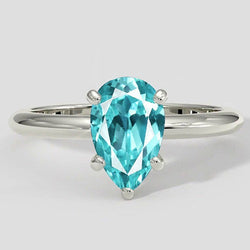 2 Karat Paraiba-Ring im Birnenschliff