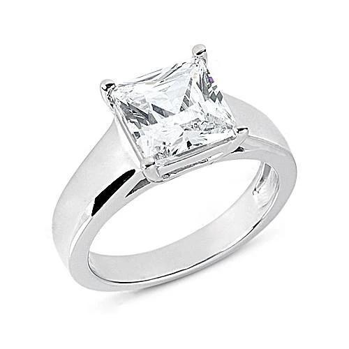2 Karat Prinzessin Natürliche Diamant Solitaire-Verlobungsring Neu