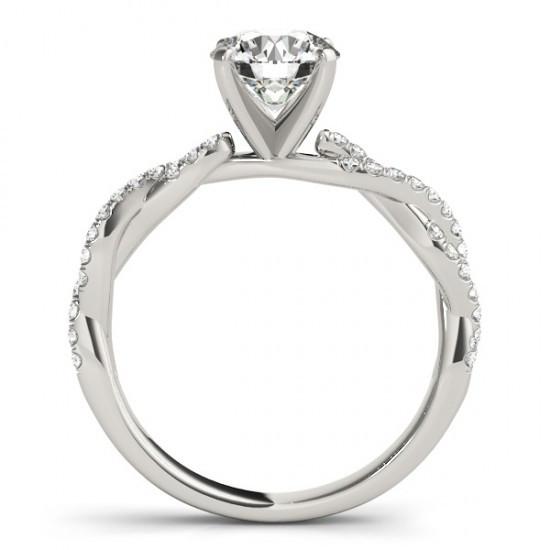 2 Karat Runde Natürliche Diamanten Solitär Mit Akzenten Ring Gold Weiß 14K