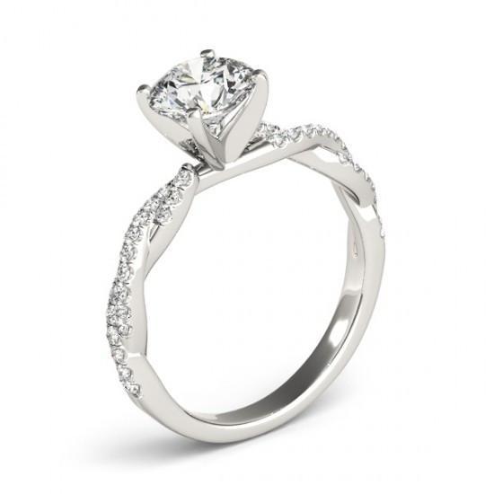 2 Karat Runde Natürliche Diamanten Solitär Mit Akzenten Ring Gold Weiß 14K