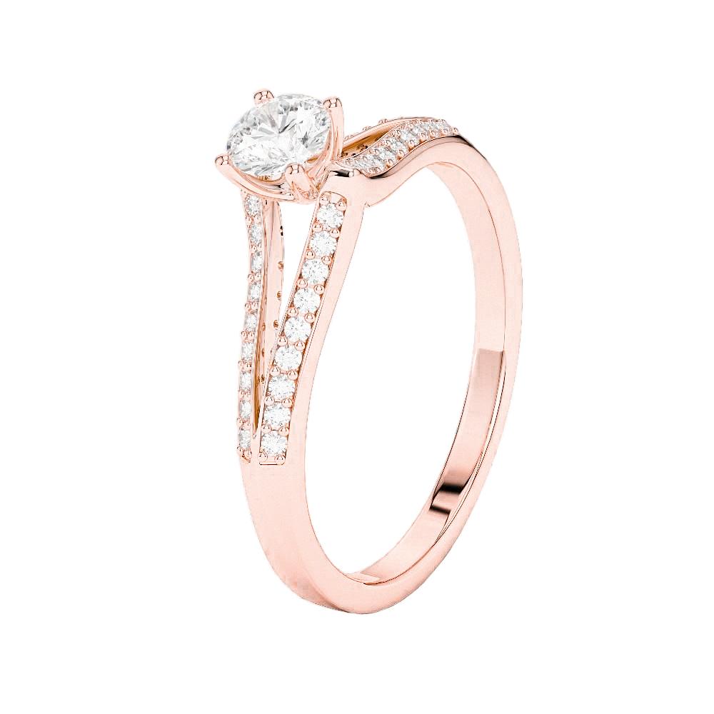 2 Karat Runder Brillantschliff Natürliche Diamant Jubiläumsring Roségold 14K