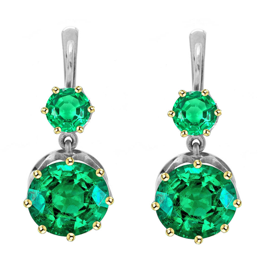 Zeitloser Kolumbianischer Smaragd Gemstone Earring 3 Karat – Hauptansicht