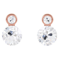 Brillanter Ohrringe mit Antik-Kissen-Schliff Brillant – 3 Karat