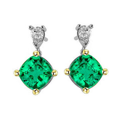 GIA-Geprüft Gemstone Earring – Smaragd 2 Karat 14 Karat