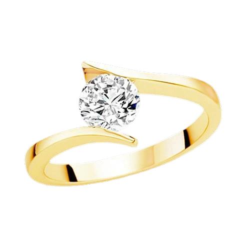 2,01 Ct. Solitärring Mit Rundem Natürliche Diamanten Gelbgold 14K