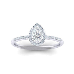 2,05 Karat Birne Halo Natürliche Diamantring Gold