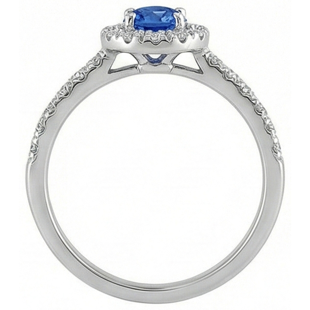 echter round saphir 2.10Karat ring Profilansicht