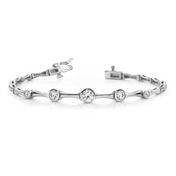 2,20 Ct Lünette Set Runden Journey Style Natürliche Diamantarmband Weißgold