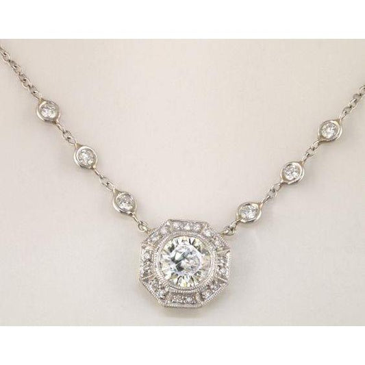 echter round diamant 2.22Karat anhänger Vorderansicht