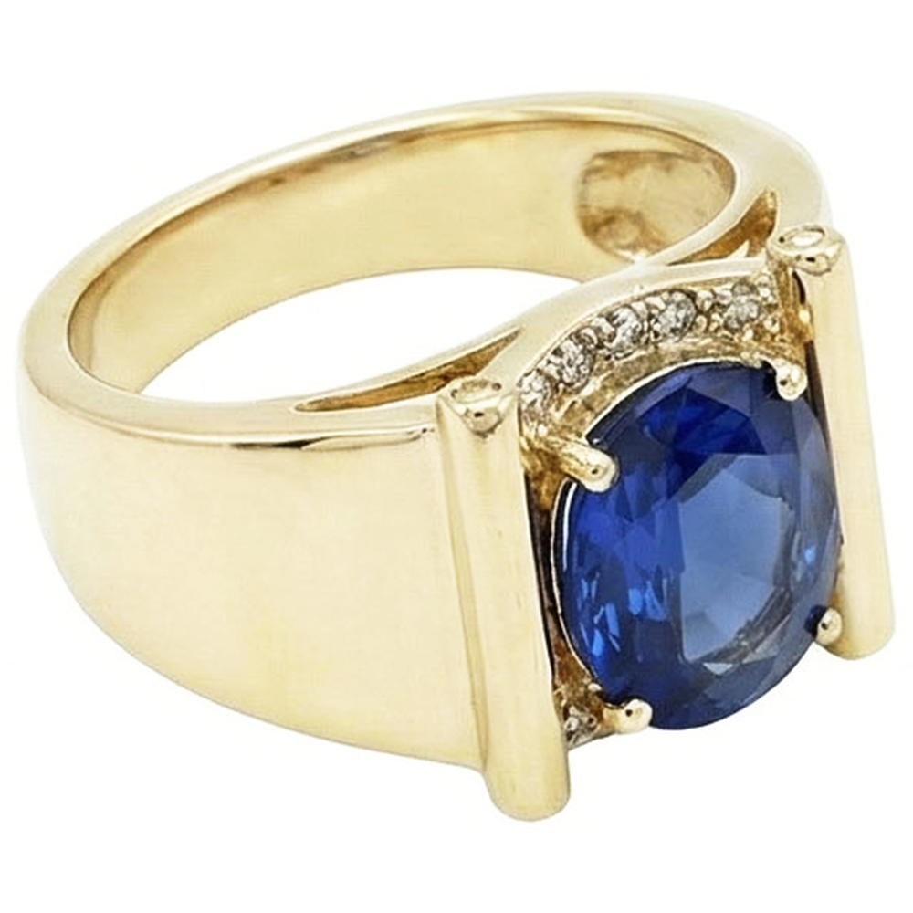 echter oval diamant 2.25Karat ring Seitenansicht