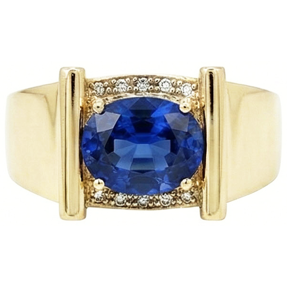 echter oval diamant 2.25Karat ring Draufsicht