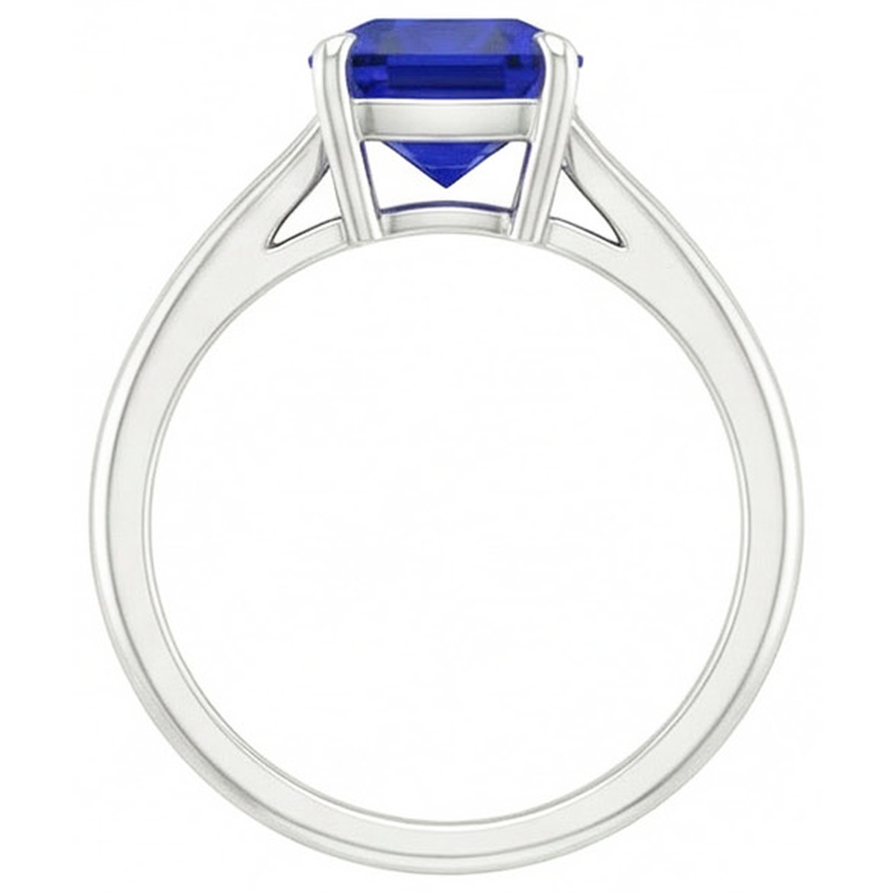 echter cushion diamant 2.25Karat ring Seitenansicht
