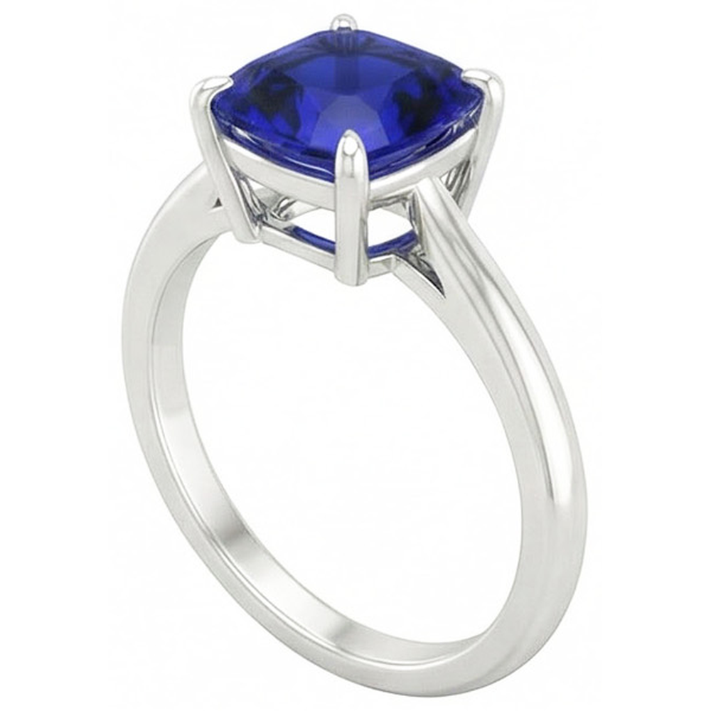 echter cushion diamant 2.25Karat ring Draufsicht