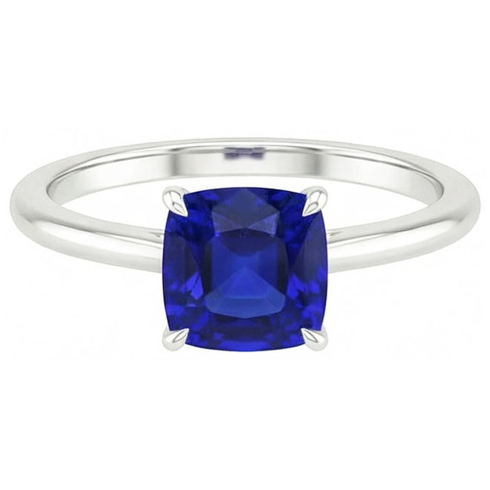 echter cushion diamant 2.25Karat ring Profilansicht