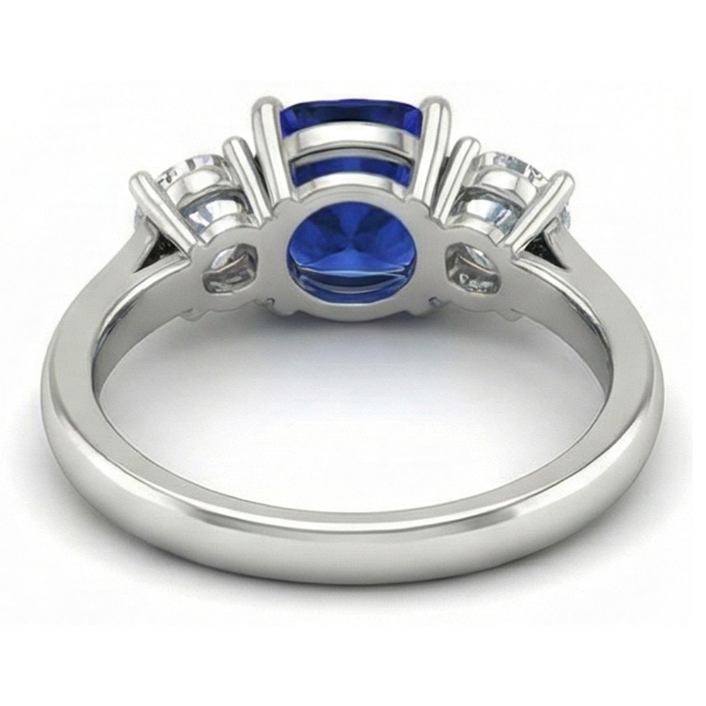 echter round saphir 1.25Karat ring Profilansicht