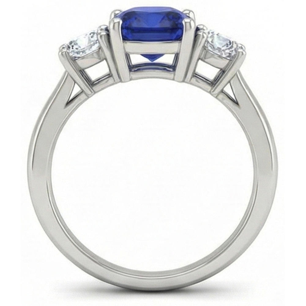 echter round saphir 1.25Karat ring Draufsicht