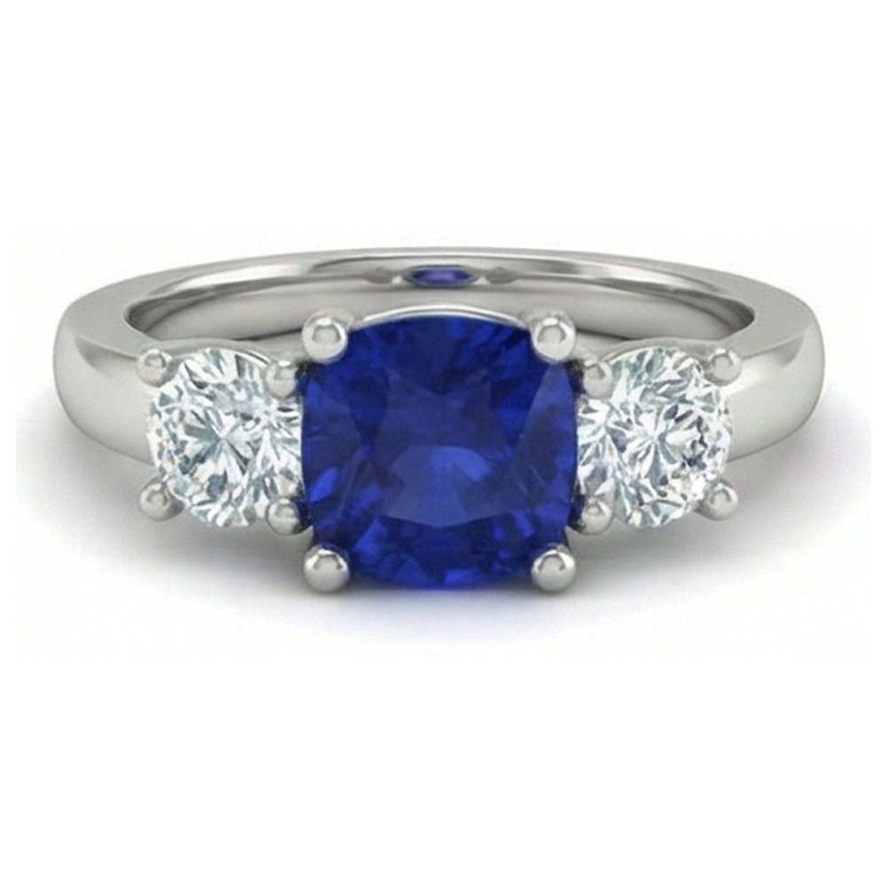 echter round saphir 1.25Karat ring Seitenansicht