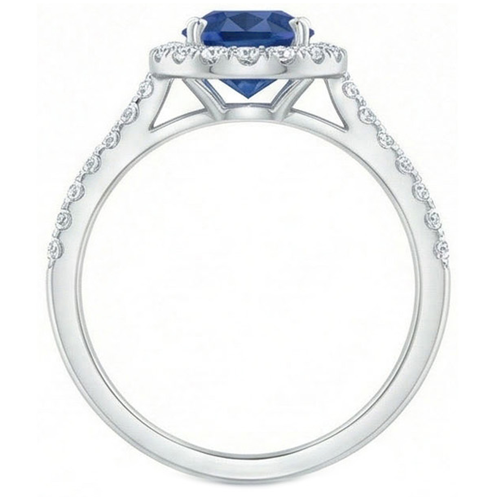 echter oval diamant 2Karat ring auf Weiß