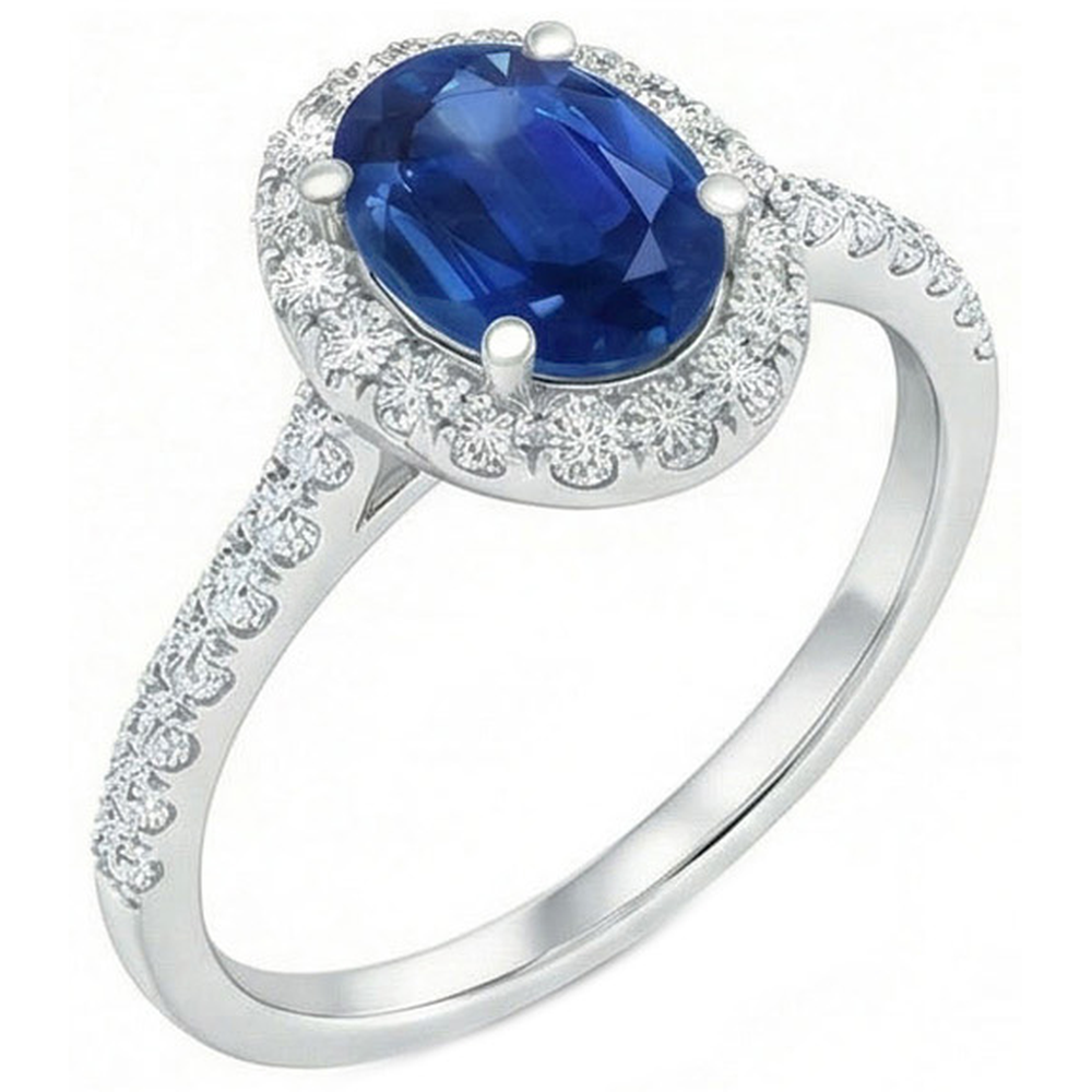 echter oval diamant 2Karat ring Vorderansicht